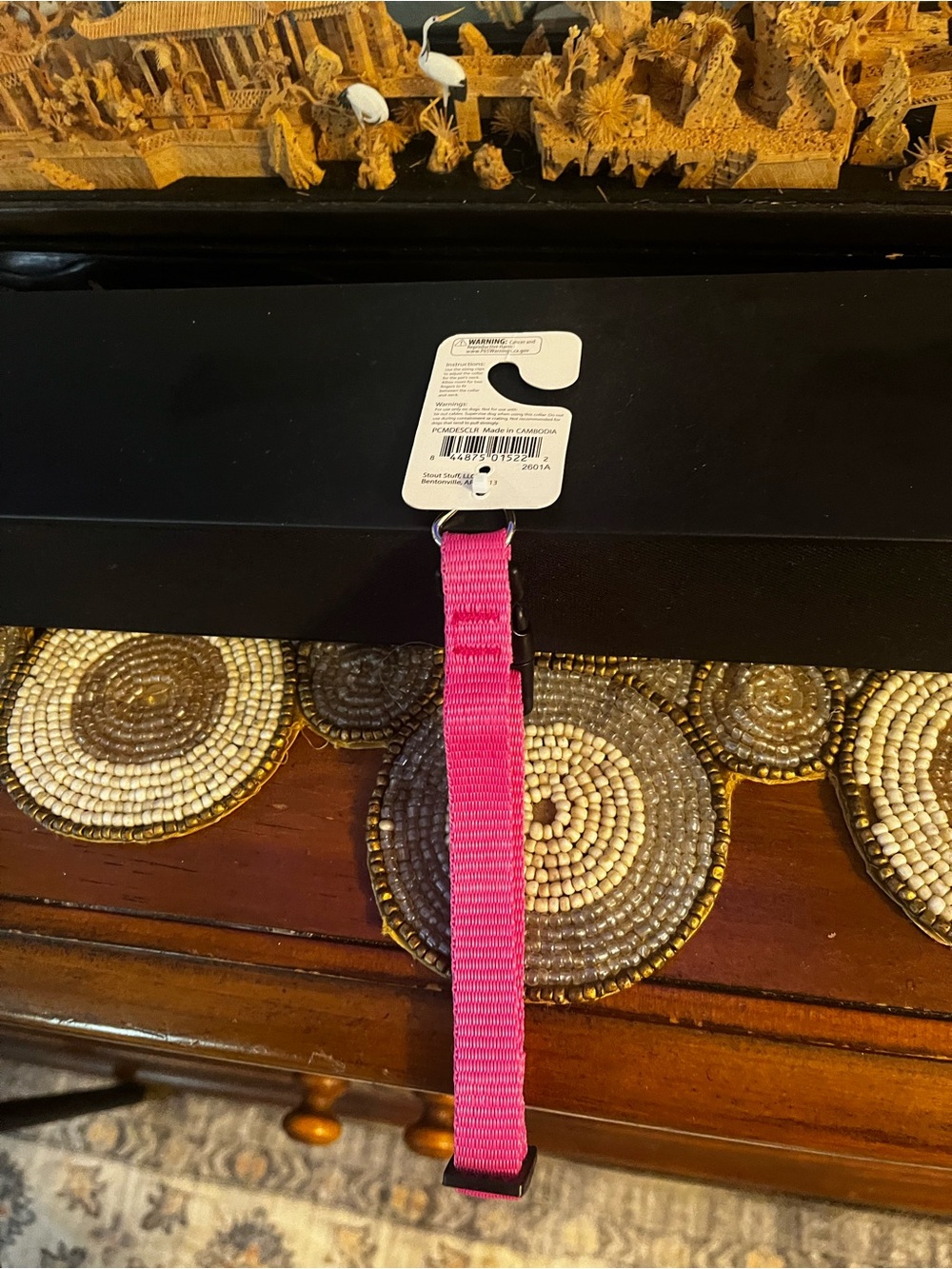 Dog collar Bright Pink Adjustable Strap with Metal Clip